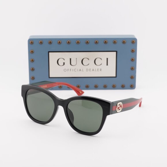 Gucci GG1866SK 001 Square Sunglasses – Black/Green/Red/Grey main image 6